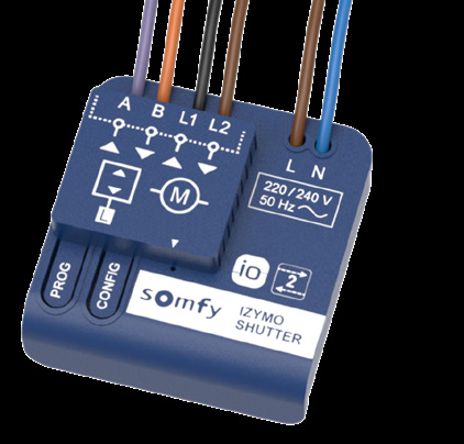 Micro-récepteur Somfy Izymo Shutter io avec câbles de raccordement
