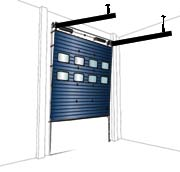 Porte sectionnelle en cours de fermeture