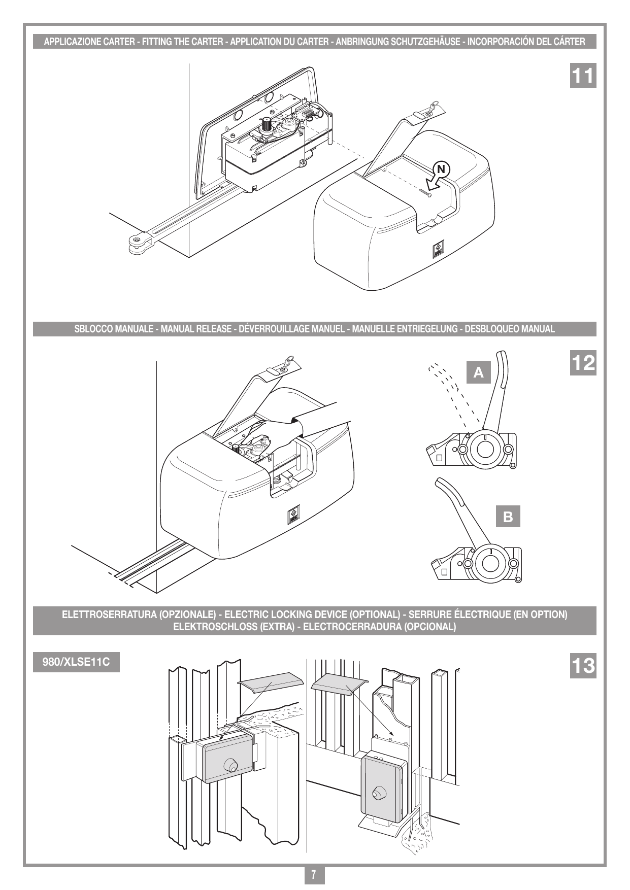 Mise en place du carter de protection et fixation par vis-taraud « N »