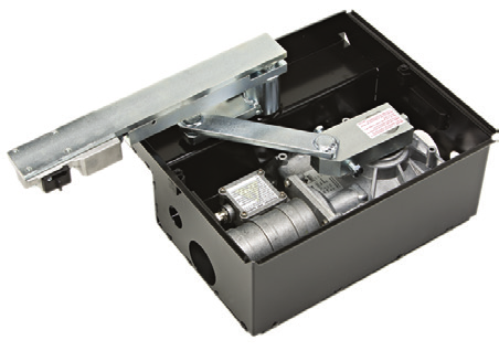 Automatisme enterré CARDIN HL2524SB dans son caisson de fondation avec motoréducteur et système de leviers