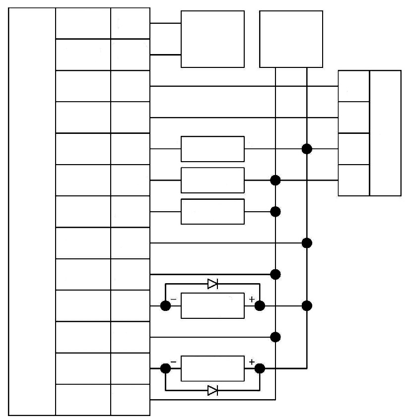 Schéma de câblage du contrôleur d'accès avec serrures électroniques et diodes