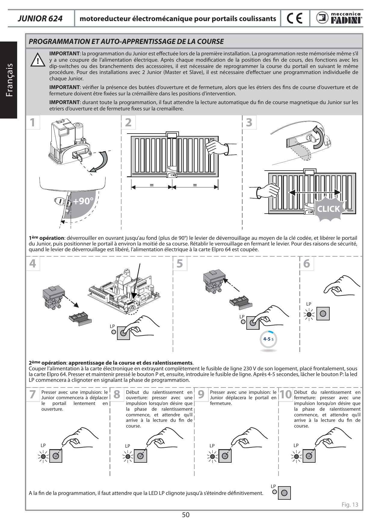 Séquence de programmation et d'auto-apprentissage de la course