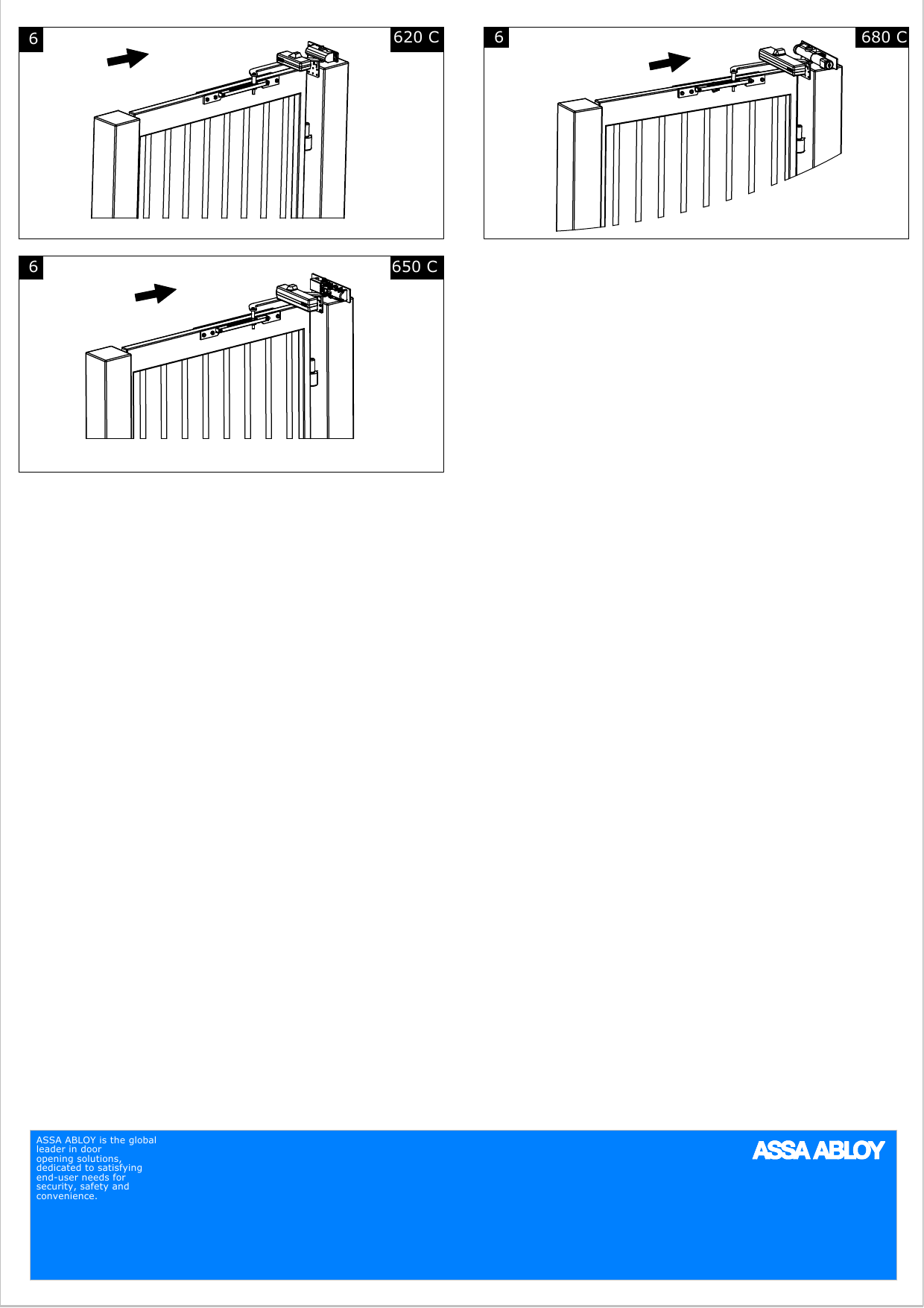 Contrôle du sens et du bon fonctionnement de la fermeture pour les modèles 620C, 650C et 680C
