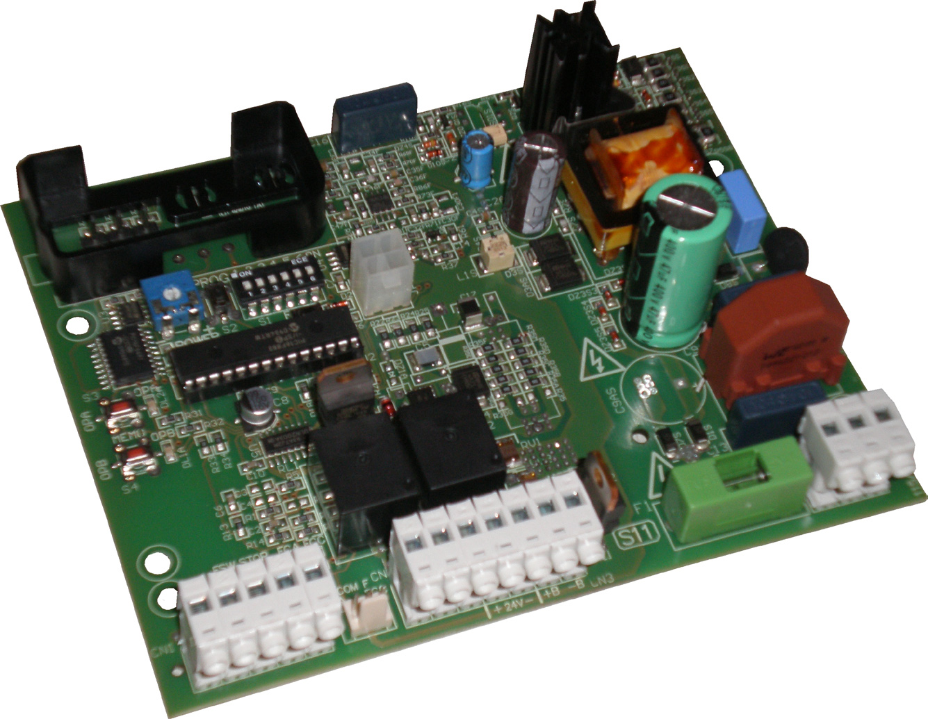 Carte électronique GENIUS SPRINT 11 SW vue de dessus avec ses composants et borniers