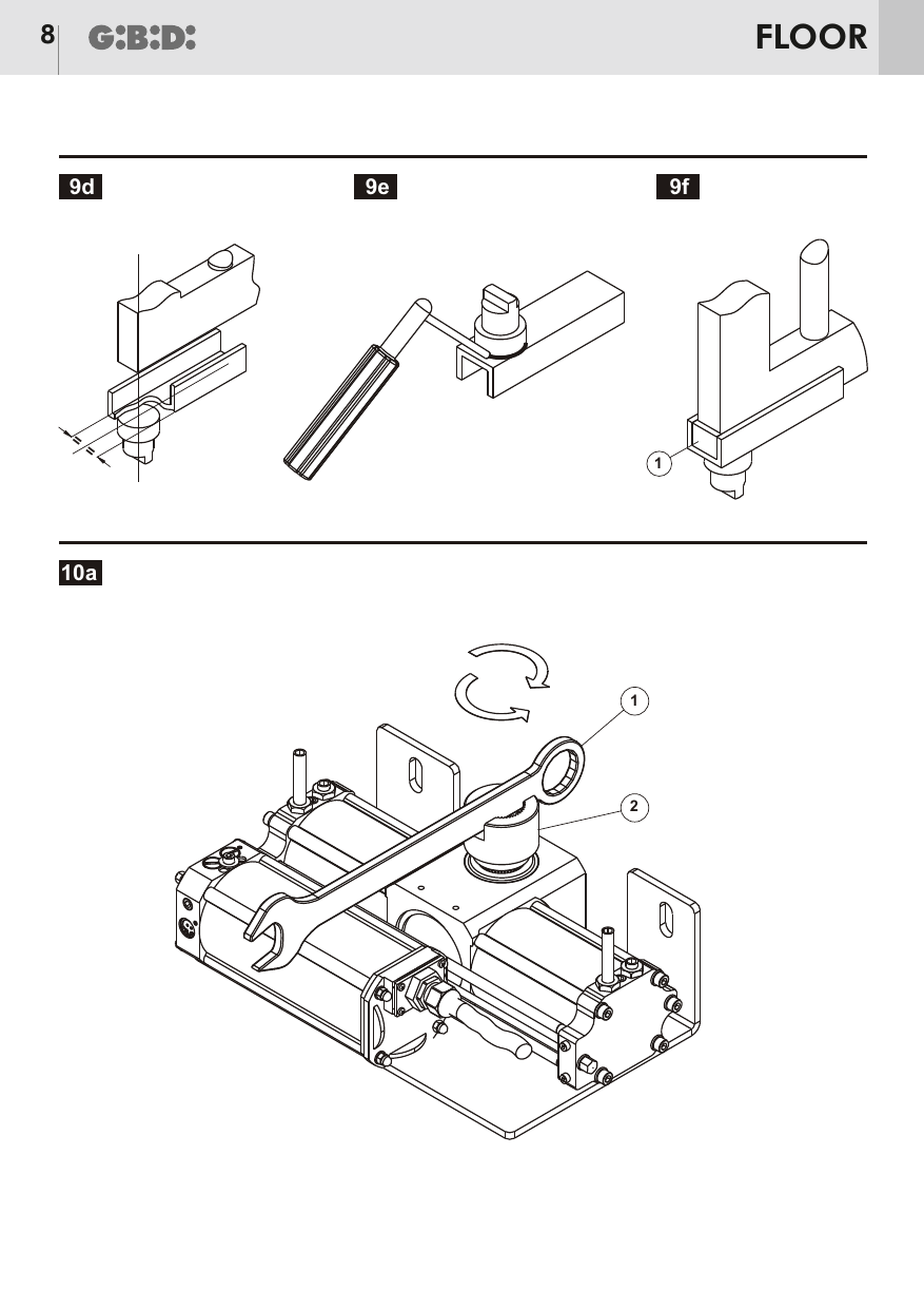 Figures 9d, 9e, 9f — Localisation et soudure de la cheville sur le profil en U.