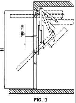 Figure 1 : montage sur porte basculante à panneau articulé, cote de 100 mm