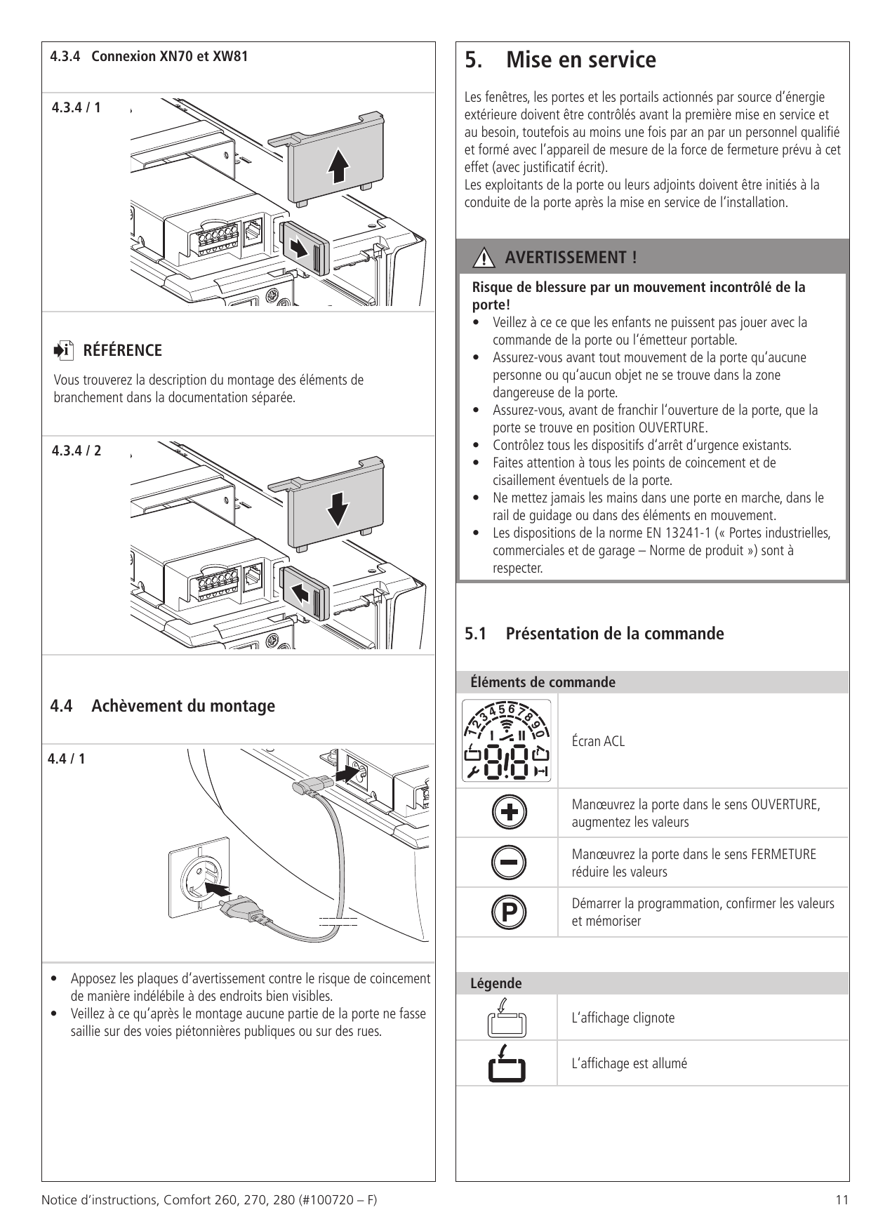 Montage des éléments de branchement XN70 et XW81