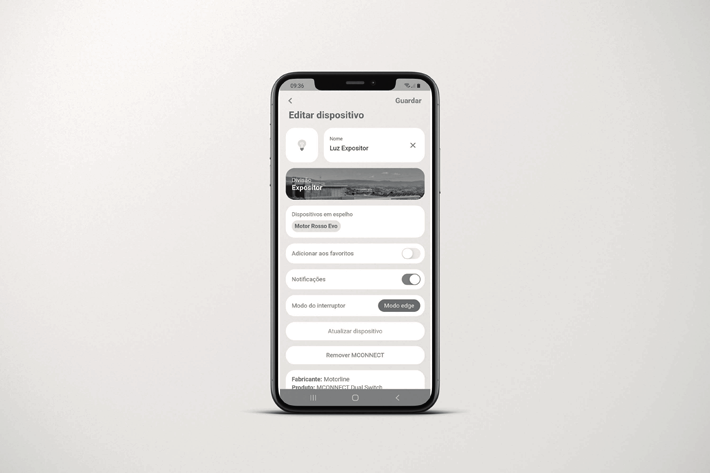 Écran d'édition d'appareil avec option Remover MCONNECT
