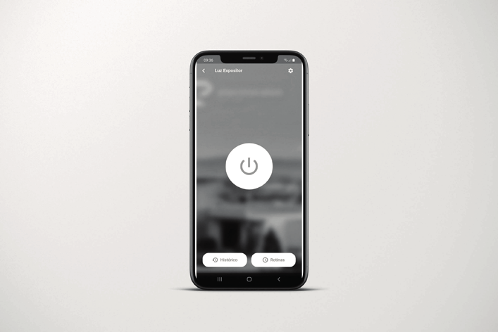 Écran de commande d'une lampe dans l'application MCONNECT