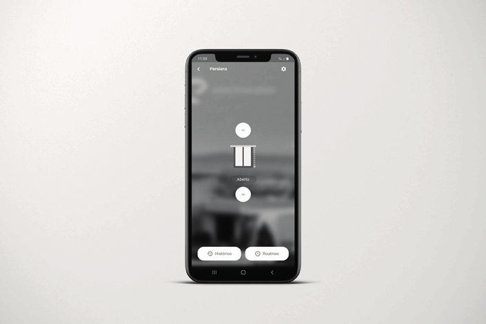 Écran de commande du volet roulant dans l'application MCONNECT