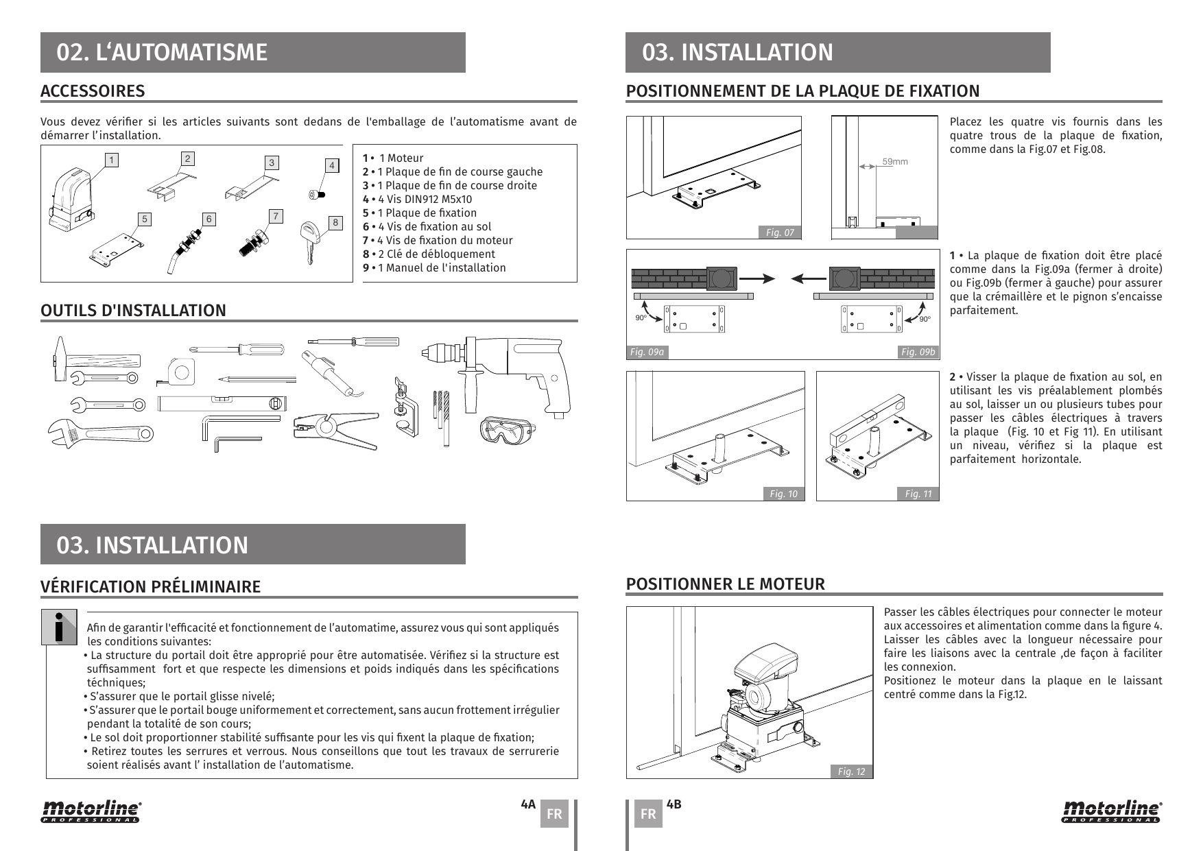 Outils nécessaires à l'installation