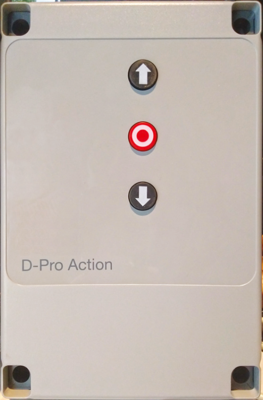 Armoire de commande D-Pro Action avec boutons montée, arrêt et descente