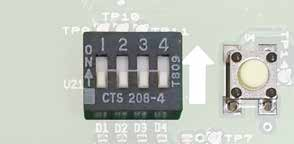 DIP switch CTS 208-4 avec switchs 1, 2 et 3 sur ON