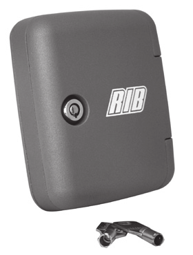 Coffret de sécurité STONE en aluminium gris foncé avec serrure et logo RIB