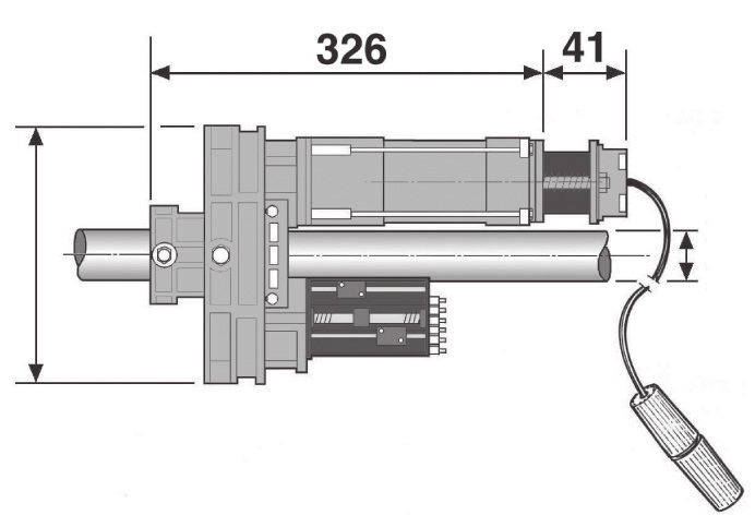 Dimensions de l'opérateur JOLLY : 326 mm et 41 mm