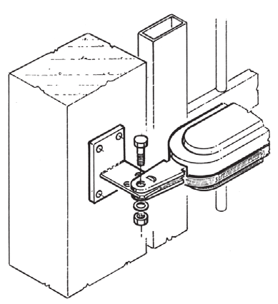 Montage de l'attache moteur sur pilier avec vis d'expansion