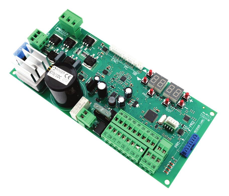 Carte électronique de commande B70/1DC avec afficheur à LED et borniers