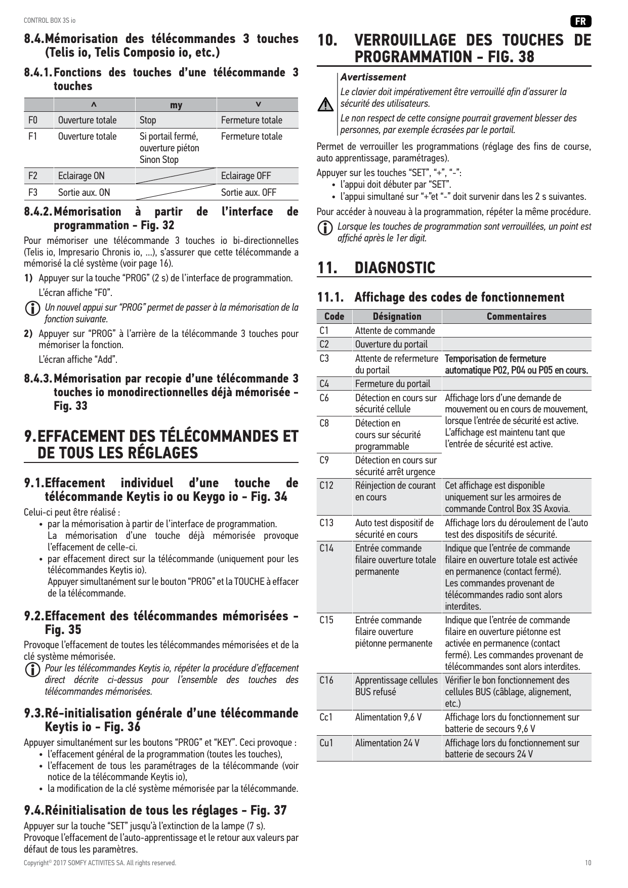 Fig. 32 - Mémorisation d'une télécommande 3 touches depuis l'interface