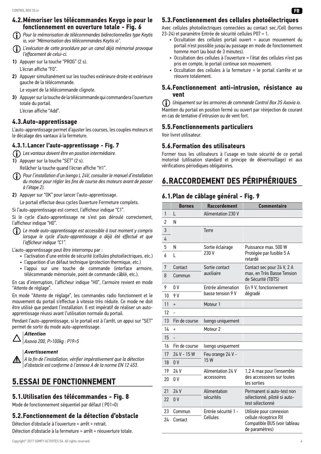 Fig. 6 - Mémorisation des télécommandes Keygo io