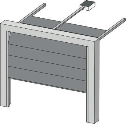 Porte de garage sectionnelle/basculante avec repérage des zones à risque 1 à 5