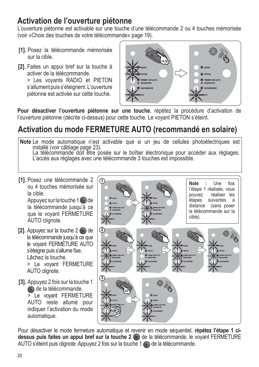 Étapes 1 à 6 : ouverture du capot, perçage (Ø4), fixation et préparation des câbles (6 mm / 12 mm)