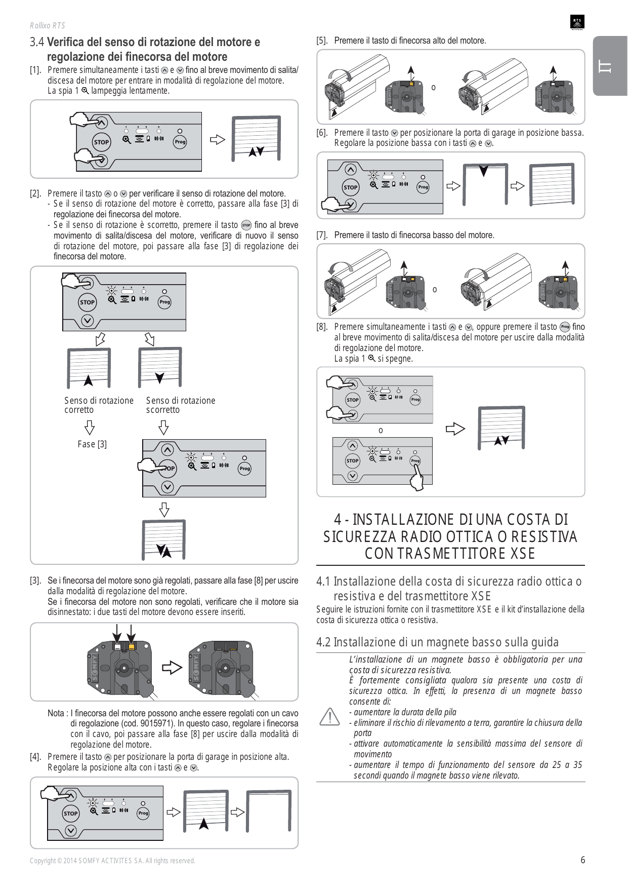 Collegamento motore RDO CSI e anticaduta