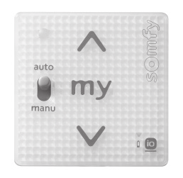 Commande filaire Smoove Uno io avec sélecteur auto/manu, touches montée, my et descente