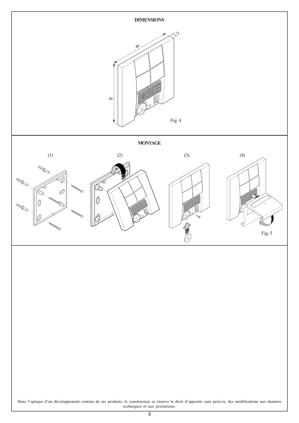 Fig. 4 — Dimensions du temporisateur