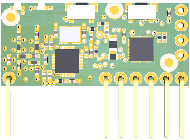 Module récepteur radio universel avec LED LD1, LD2 et touches P et S