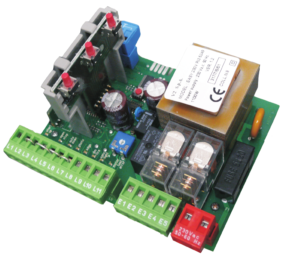 Carte électronique EASY avec repérage du BP MENU, des LED et de la LED Light