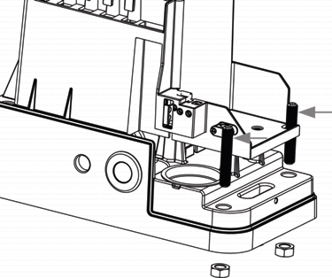 Fig 4 : réglage des goujons pour mettre le moteur de niveau
