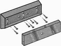 Support AMA3 de fixation de la contre-plaque sur une porte non perçable, avec visserie